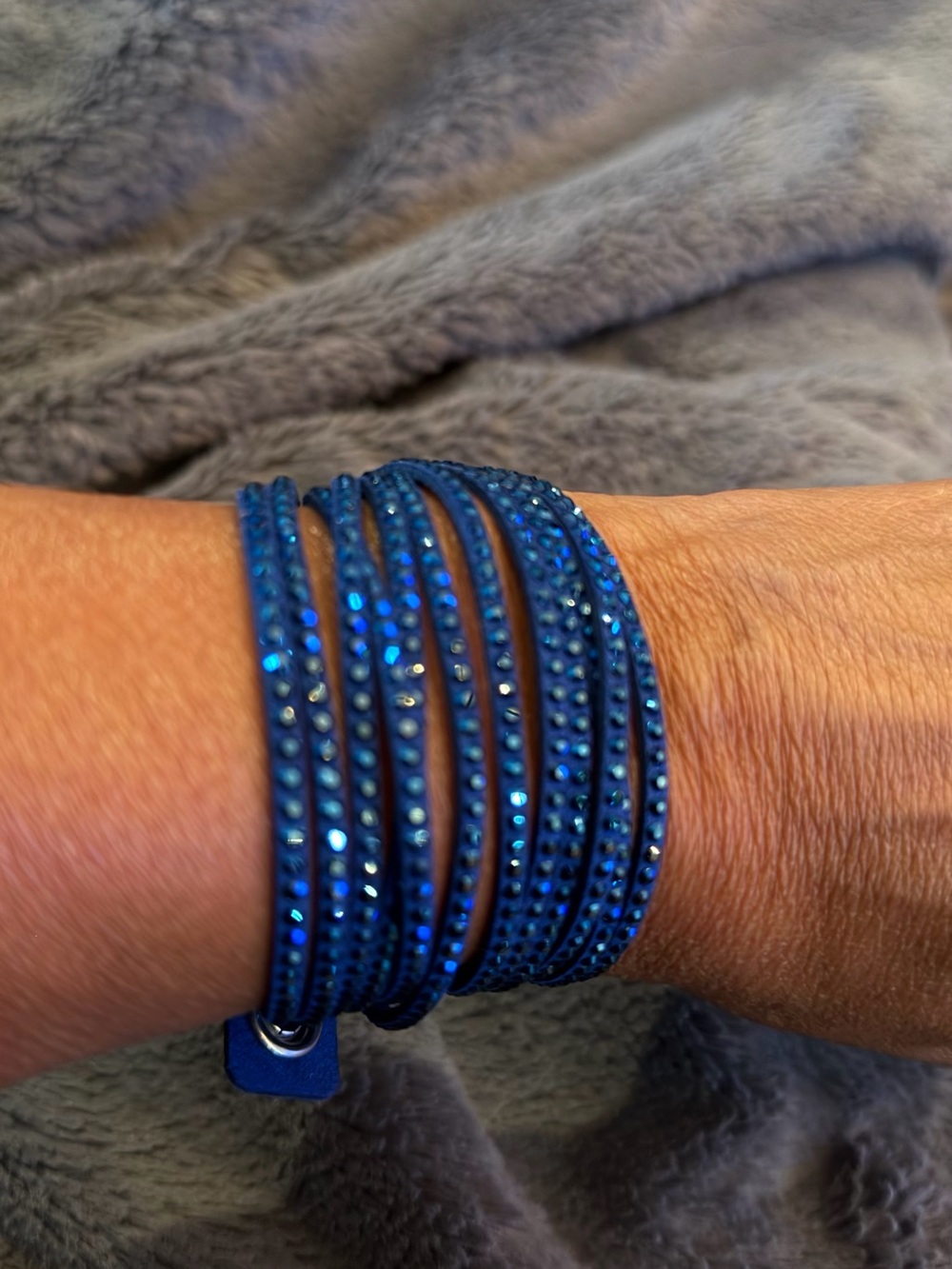 Swarovski Blue Crystal Multi‑Wrap Bracelet